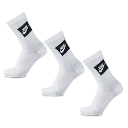Unisex Socks - Nike Essential Crew 3Pk - White-Dark Grey Heather-Black