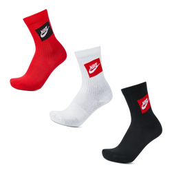 Unisex Socks - Nike Crew Sock 3 Pack - Black-University Red-White