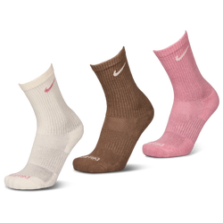 Unisex Socks - Nike Everyday Cushioned Crew 3 Pack - Elemental Pinksail-Sailelmn-Brown