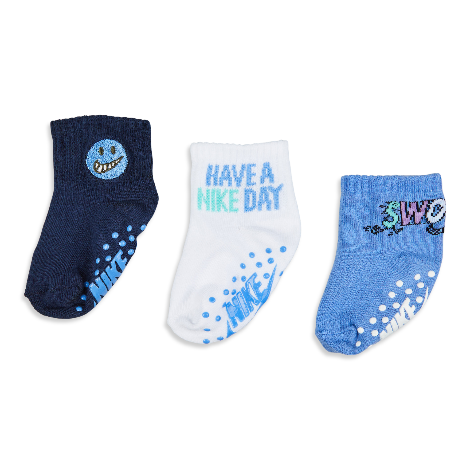 NIKE CHAUSSETTES X3 CREW FUTURA COLORED BLANC/BLEU - CHAUSSETTE