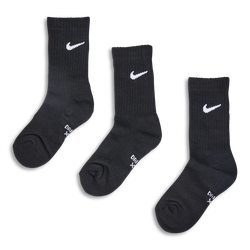 Unisex Socks - Nike Kids Crew 3 Pack - Black-Black