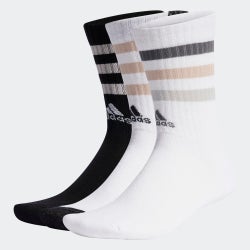 Unisex Socks - adidas Bold 3-Stripes Cushioned Crew 3 Pairs - White-Black-White