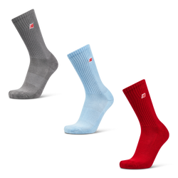 Unisex Socken - New Balance Crew 3 Pack - Wine Red-Uni Blue-Steel Grey