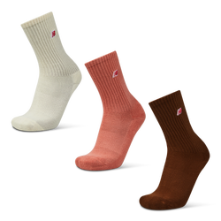 Unisex Socken - New Balance Crew 3 Pack - Brown-Dark Pink-Offwhite