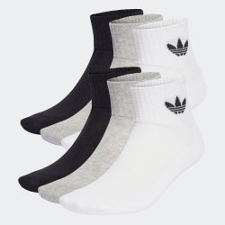 Unisex Socken - adidas Mid Ankle 6 Pairs - White-Medium Grey Heather-Black