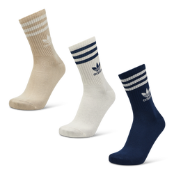 Unisexe Chaussettes - adidas Solid Crew 3 Pack - Wonder Beige-Wonder White-Night Indigo