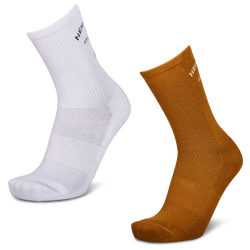 Unisex Socks - New Balance Crew 2 Pack - White-Brwn-Brwn