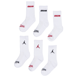 Unisex Socks - Jordan Kids Crew 6 Pack - White-White-White