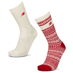 Unisex Socks - New Balance Crew 2 Pack - White-Red-Red