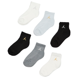 Unisex Socks - Jordan Kids Ankle 6 Pack - Black-Sail-Purple