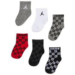 Unisex Socks - Jordan Kids Crew 6 Pack - Black-Black-Red