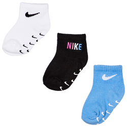 Unisexe Chaussettes - Nike Kids Ankle No Slip 3 Pack - White-White-Blue