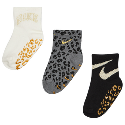 Unisex Socks - Nike Kids Ankle No Slip 3 Pack - Black-Black-Gold