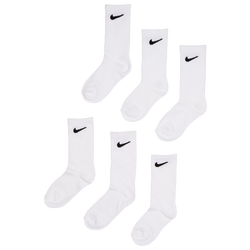 Unisex Socks - Nike Kids Crew 6 Pack - White-White-White