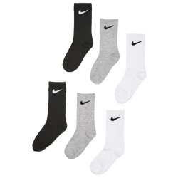 Unisex Socken - Nike Kids Crew 6 Pack - White-Dark Gray Heather-Black