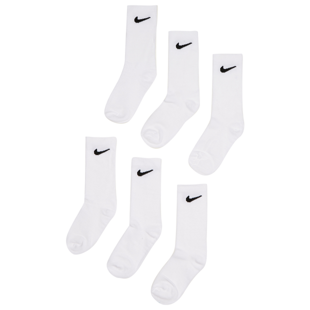 Nike Kids Crew 6 Pack Sokken Unisex - Wit - Maat 27 - 35 - Katoen