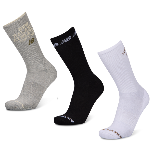 New Balance Crew 3 Pack Unisex - Calze Bianco - Taglia 39-42 - Algodón