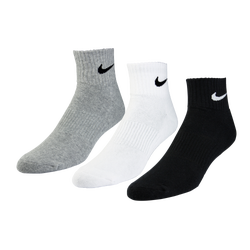 Unisex Socks - Nike 3 Pack Quarter Mix Large - White-White