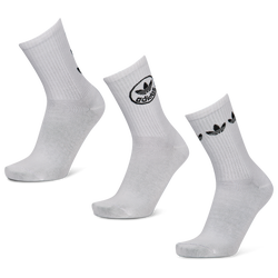 Unisex Socks - adidas Mid Cut Crew 3 Pack - White-White