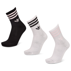 Unisex Socks - adidas Mid Cut Crew 3 Pack - White-Black-Clear Pink