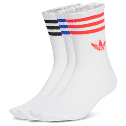 Unisexe Chaussettes - adidas Mid Cut Crew 3 Pack - White-Lucid Red-Lucid Blue