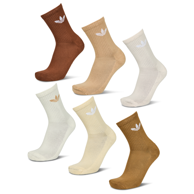 Adidas Crew 6 Pack Unisex Socks - White - Size 8.5-10