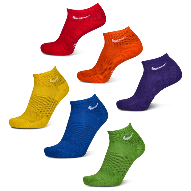 Nike Kids Crew 6 Pack Unisex Socks - Red - Size 5 - 8 - Cotton