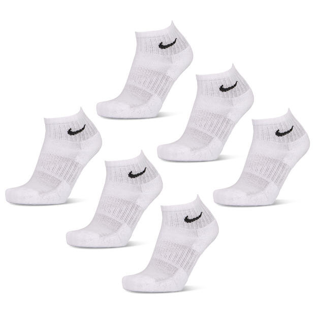 Nike Kids Ankle 6 Pack Unisex Socks - White - Size 2 - 5 - Cotton