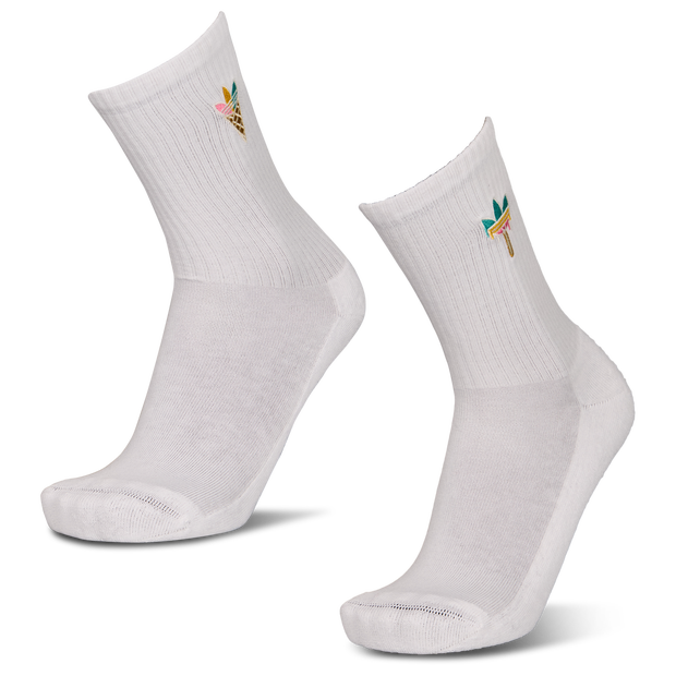 Adidas Mid Cut Crew 2 Pack Unisex Socks - White - Size 8.5-10 - Cotton