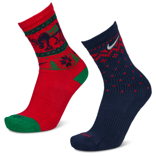 Everyday + Cushioned Crew 2 Pack Unisex Socken - Rot - Größe 38 - 42 - Baumwolle Red 38 - 42