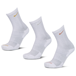 Unisex Socks - Nike Everyday Cushioned Crew 3 Pack - Whitegold-Whitesilver-White