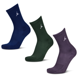 Unisex Socks - Jordan Everyday Cushioned Crew 3 Pack - Blue Voidwhite-Midnight Gree