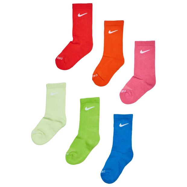 Nike Kids Crew 6 Pack Unisex - Calze Giallo - Taglia 27 - 35 - Algodón
