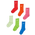 Nike Kids Crew 6 Pack - Unisex Socks Yellow-Green-Blue