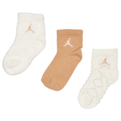 Unisex Socks - Jordan Kids Ankle No Slip 3 Pack - Pale Ivory-Pale Ivory