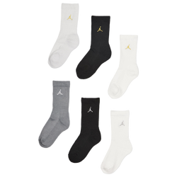 Unisex Socks - Jordan Kids Crew 6 Pack - Black-Sail