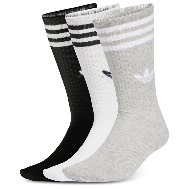Adidas 3-stripes High Crew Socks 3 Pairs Unisex Socks - White - Size 2-3.5 - Poly (Polyester)