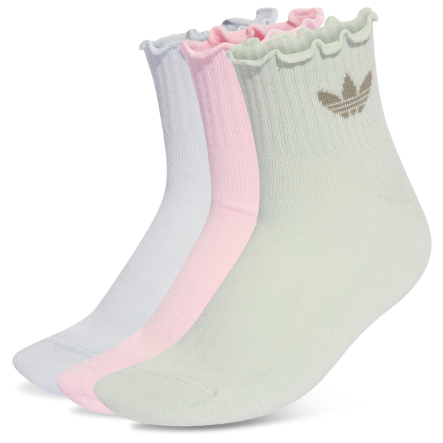 Adidas Ruffle Socks 3 Pairs Unisex Calcetines - Rosa - Talla 43-45 - Poli (poliéster)