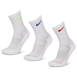 Unisex Socks - Nike Elevated Crew 3 Pack - White-Blue-Yellow
