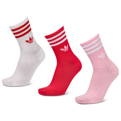 Unisex Socks - adidas Mid Cut Crew 3 Pack - True Pink-Active Pink-White
