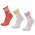 adidas Mid Cut Crew 3 Pack - Unisex Socks White-Pink-Yellow