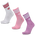 adidas Mid Cut Crew 3 Pack - Unisex Calcetines Preloved Purple-Bliss Pink-White