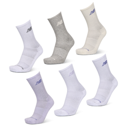 Unisex Sokken - New Balance Crew 6 Pack - White-Brown-Sail