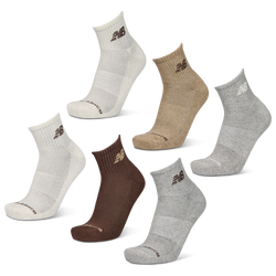 Unisexe Chaussettes - New Balance Ankle 6 Pack - White-Brown-Grey