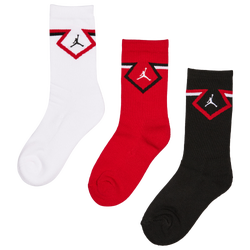 Unisex Socks - Jordan Kids Jumpman Crew 3 Pack - Gym Red-Gym Red-White