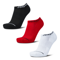 Unisex Socks - Jordan No Show 3 Pack - Black-White-Gym Red