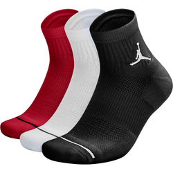 Unisex Socks - Jordan Quarter Socks 3 Pack - Black-White-Gym Red