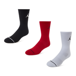 Unisex Socks - Jordan Kids Ankle No Slip 3 Pack - Black-White-Gym Red