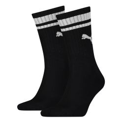 Unisex Socks - Puma Heritage 2 Pack Crew - Black-White-Black
