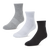 Foot Locker 3 Pack Active Dry Quarter - Unisex Socks Grey-White-Black | 